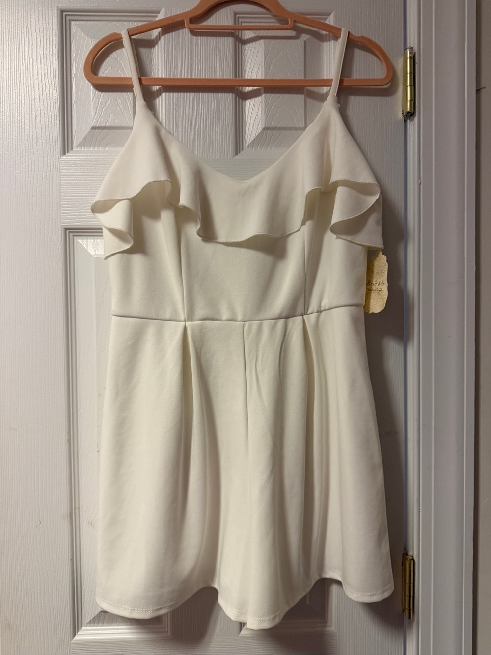 Altar’d State White Ruffle-Trim Women's Romper